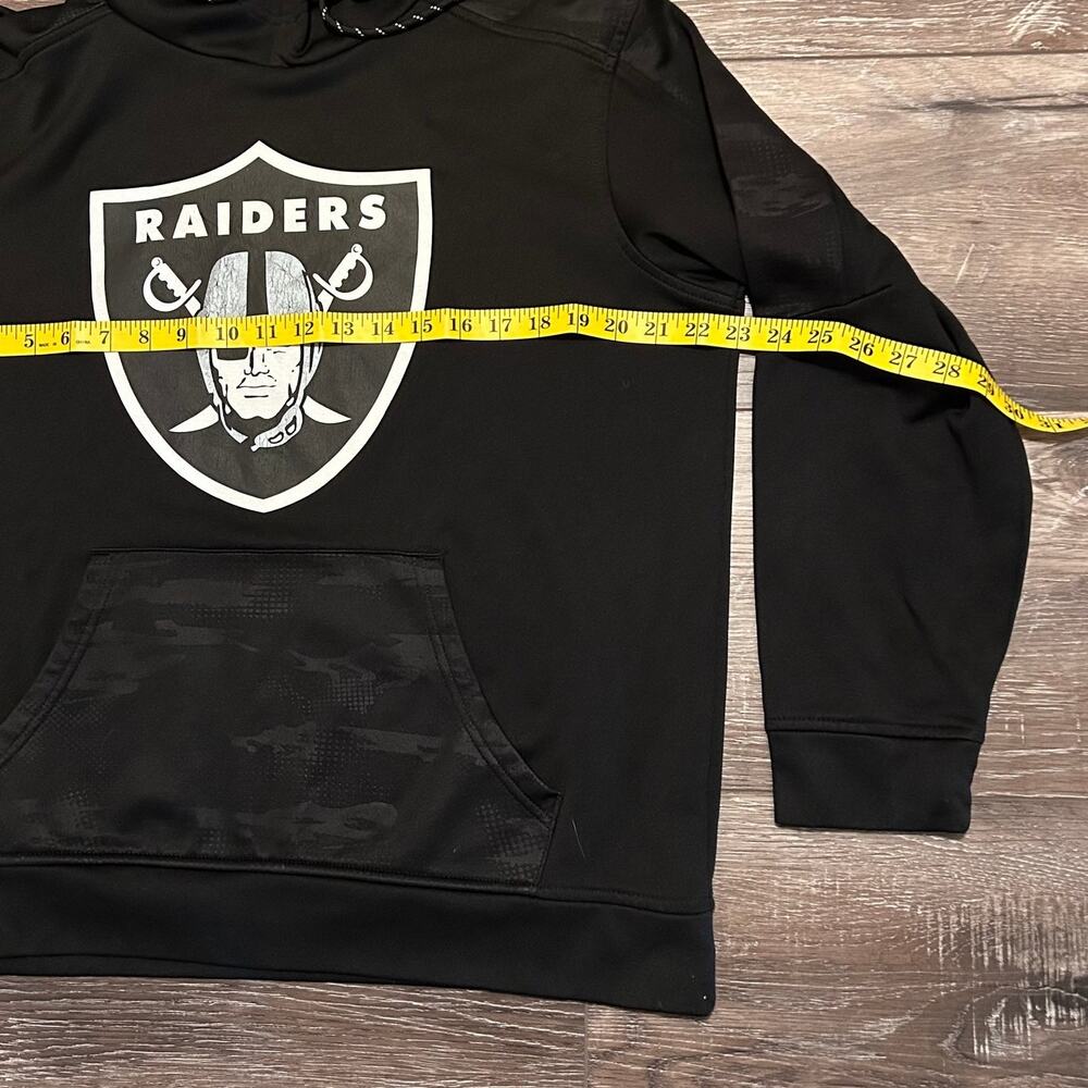 Raiders NFL Team Apparel Hoodie Men's Black Long Sleeve, Size Large - Picture 3 of 5